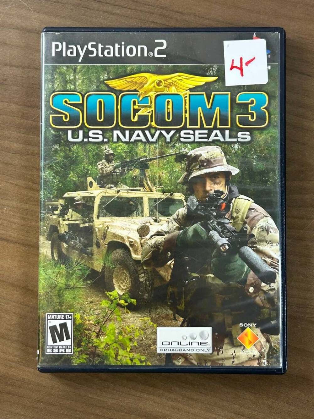 SOCOM 3 U.S. Navy SEALs Sony PlayStation 2 PS2 2005 Disc & Case